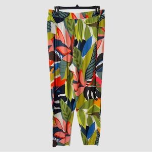 Trina Turk Green Printed Pull On Tapered Pants M ($238)